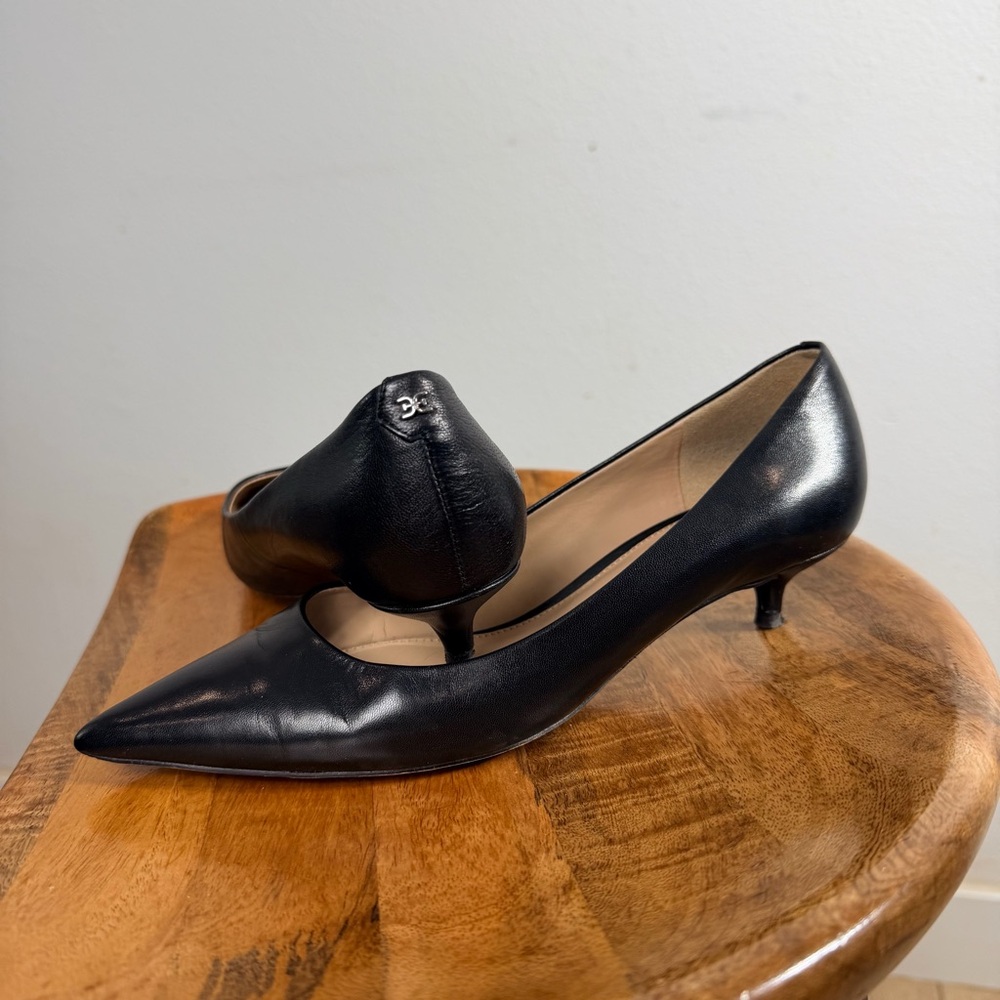 Sam Edelman Black Leather Kitten Heels